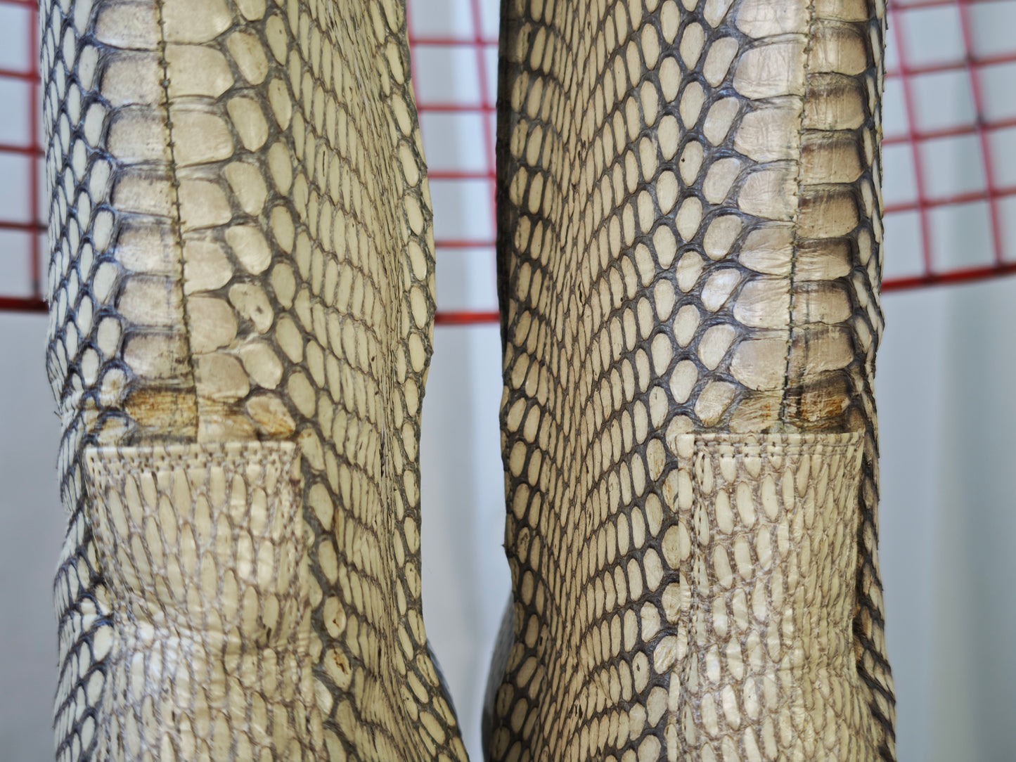 Real cobra leather boots