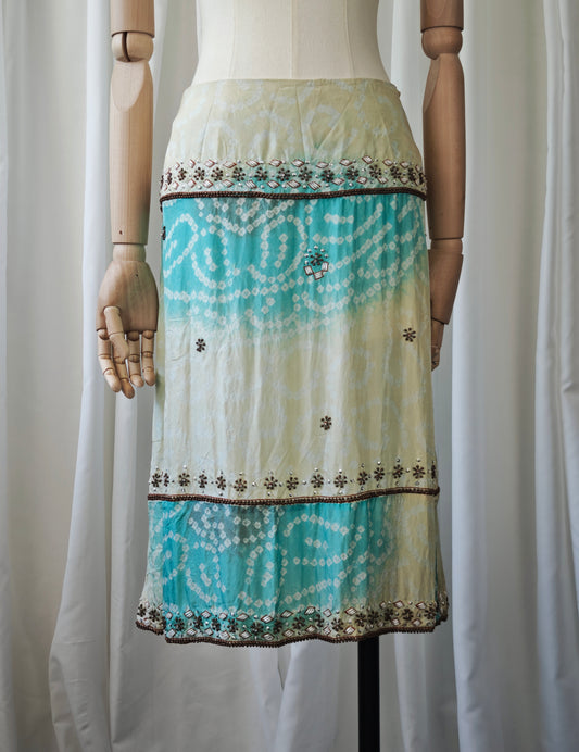 Silk beaded skirt