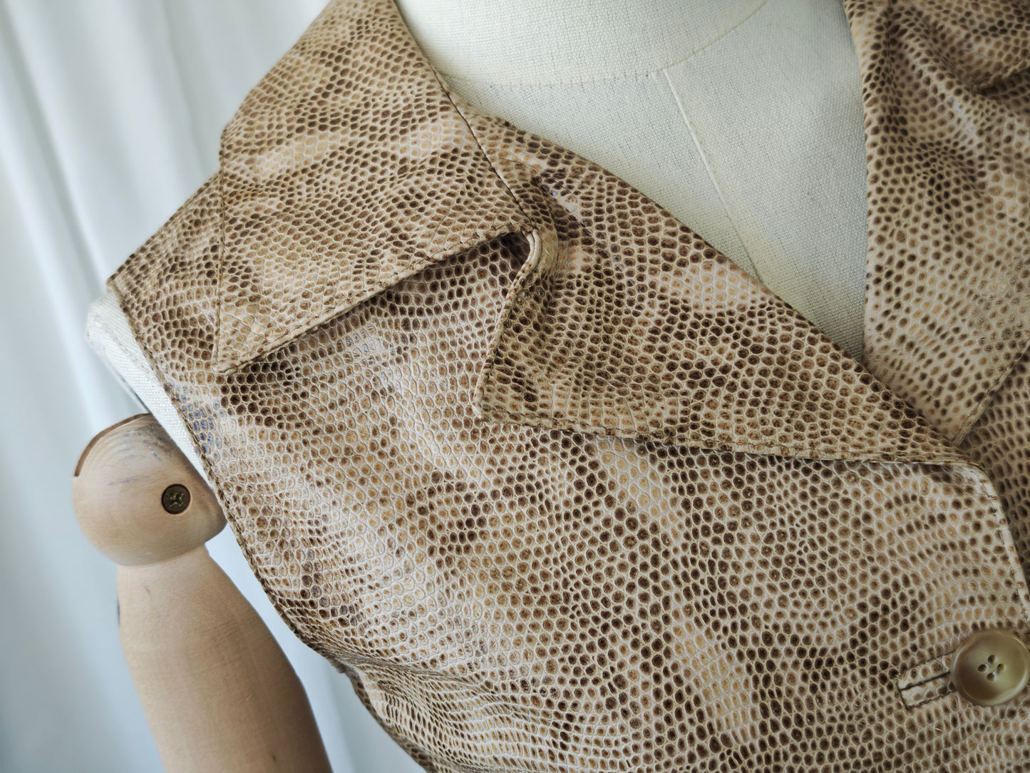 Leather snake print vest