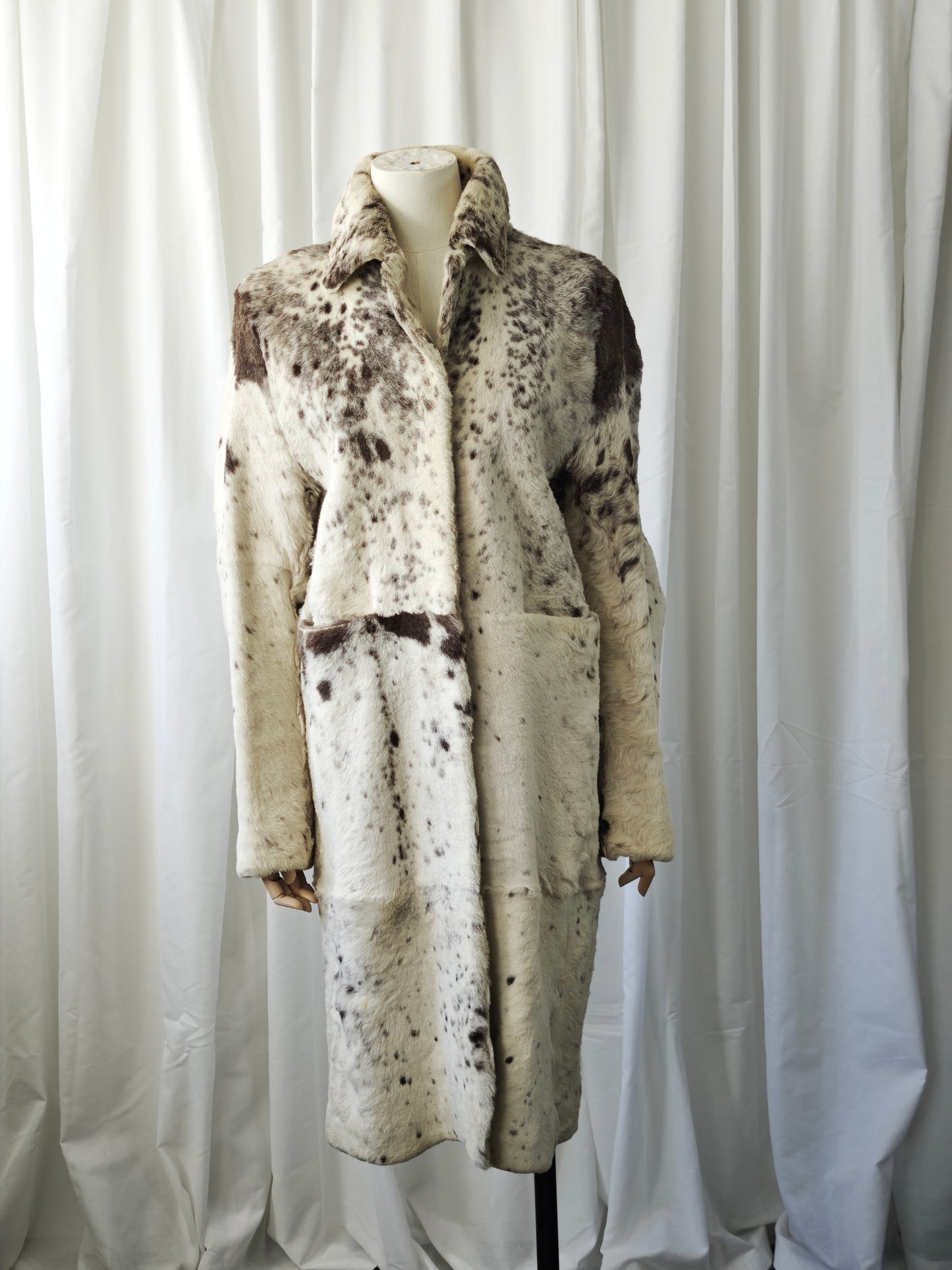 Cow print pony hair coat - M