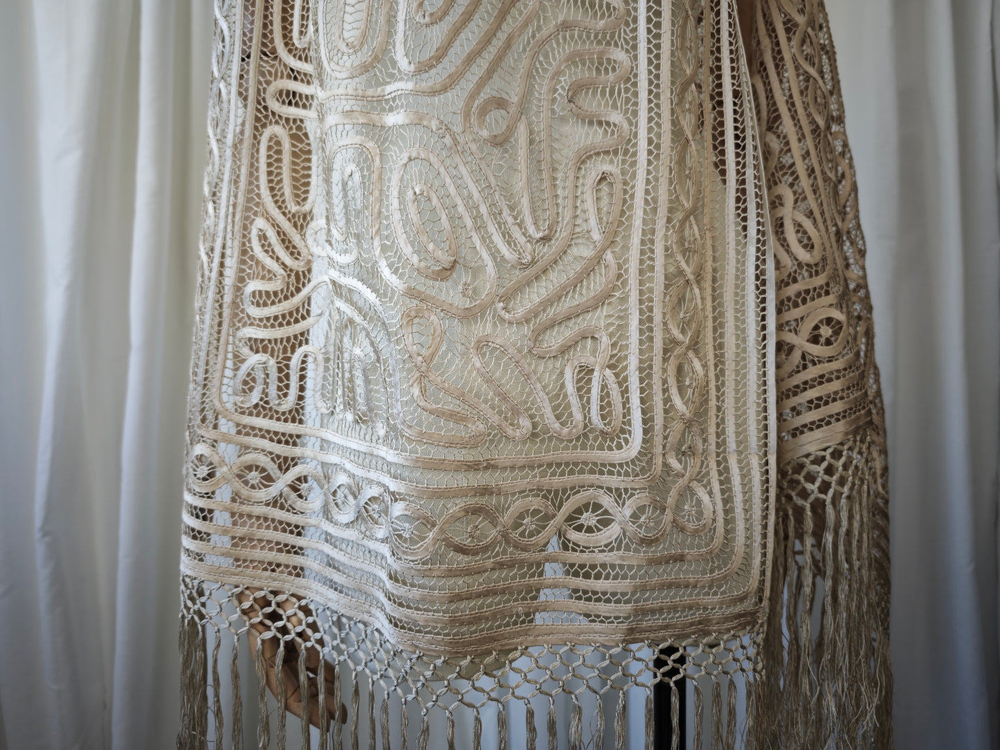 Silk tassel scarf