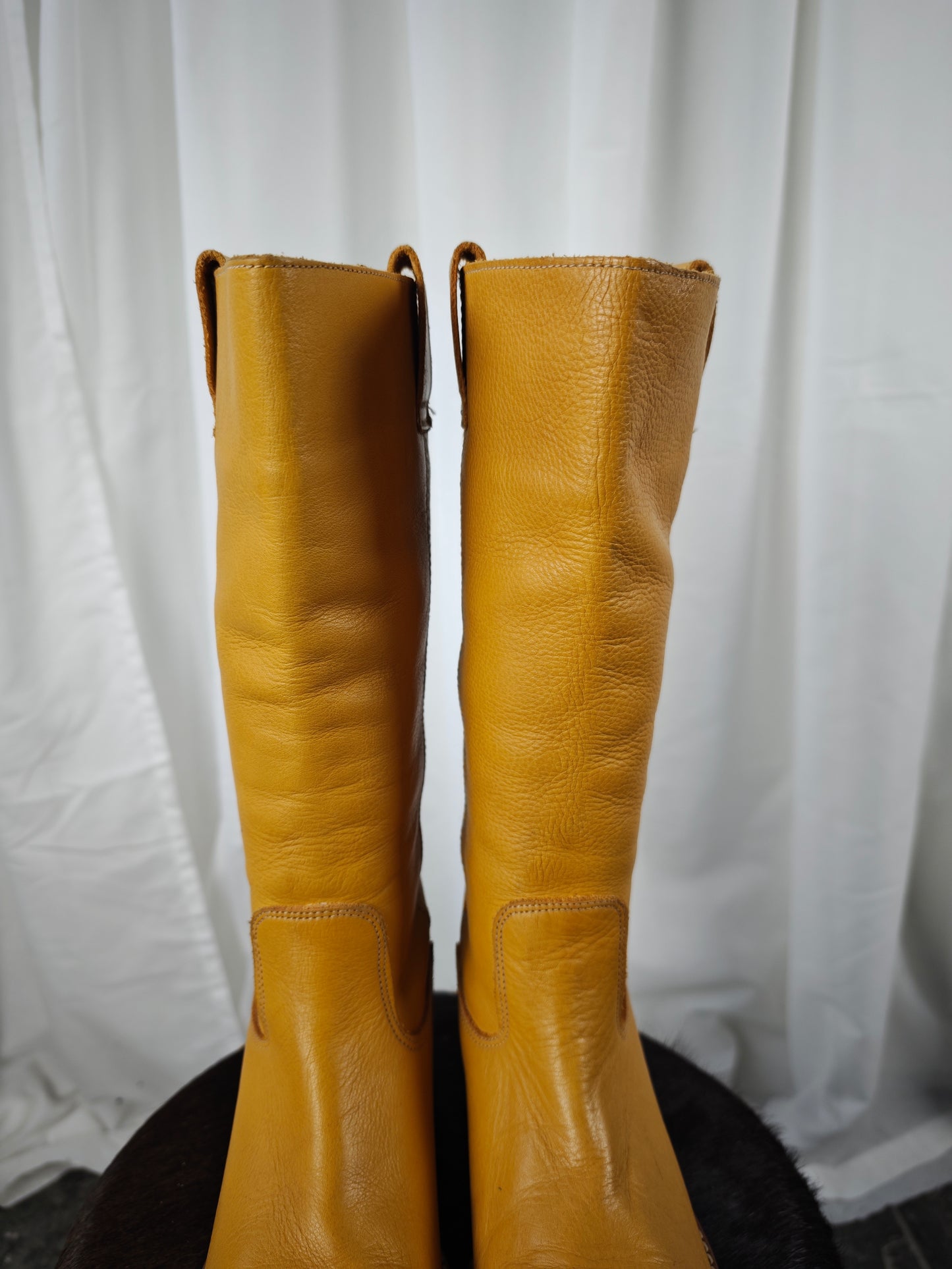 Mustard biker boots - 37