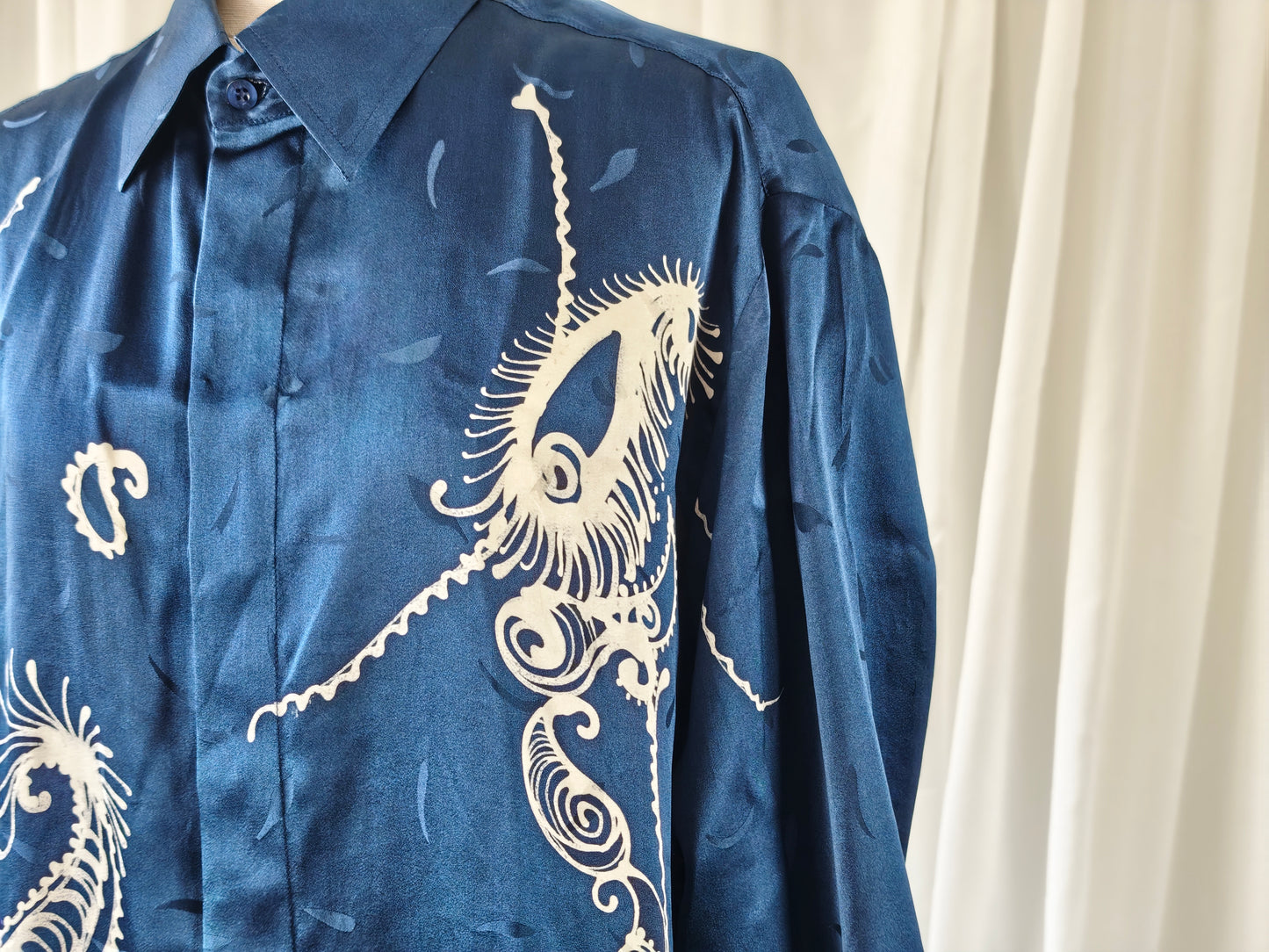 90s silk shirt - M/L