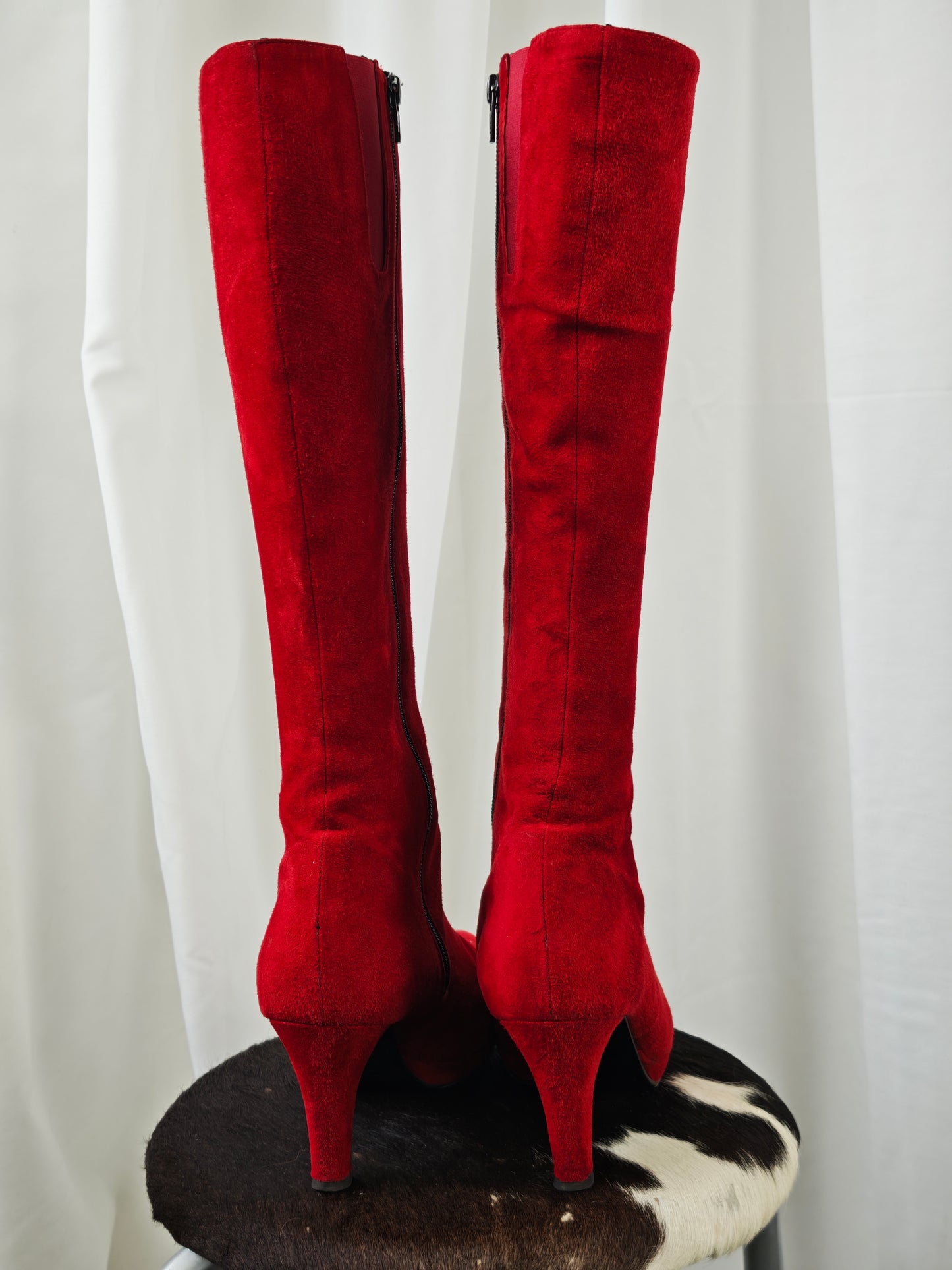 Red suède boots - 40.5