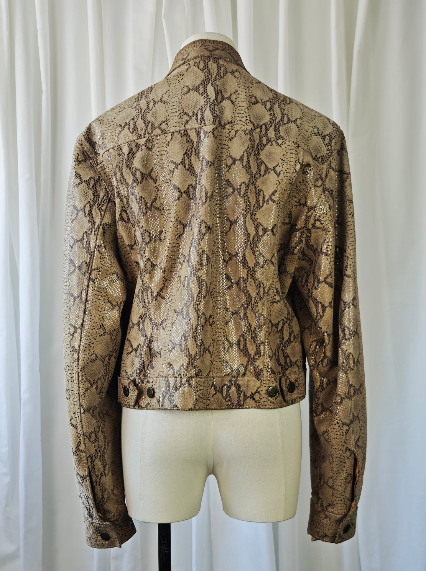 Leathe snake print jacket