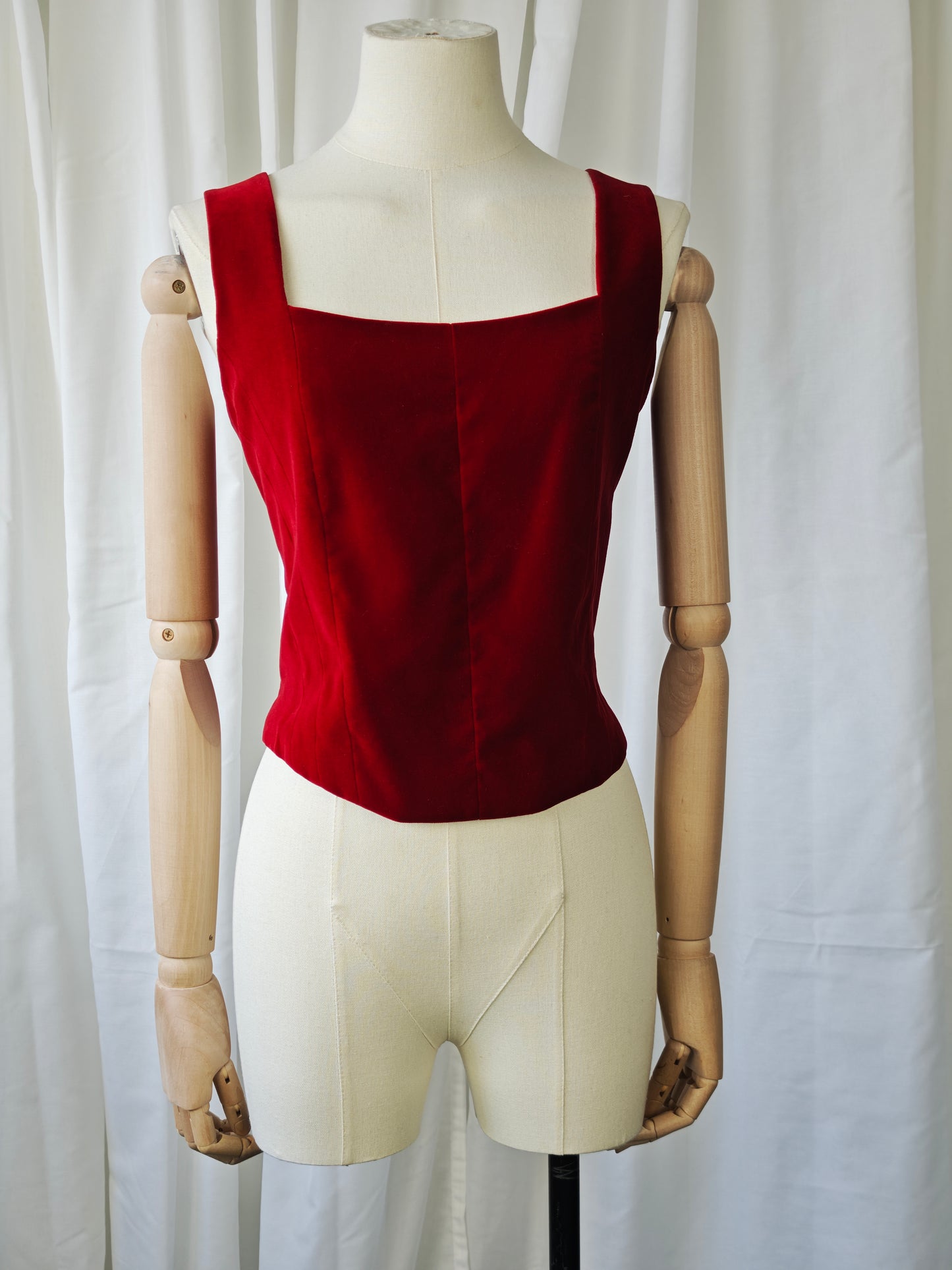Red velvet bustier