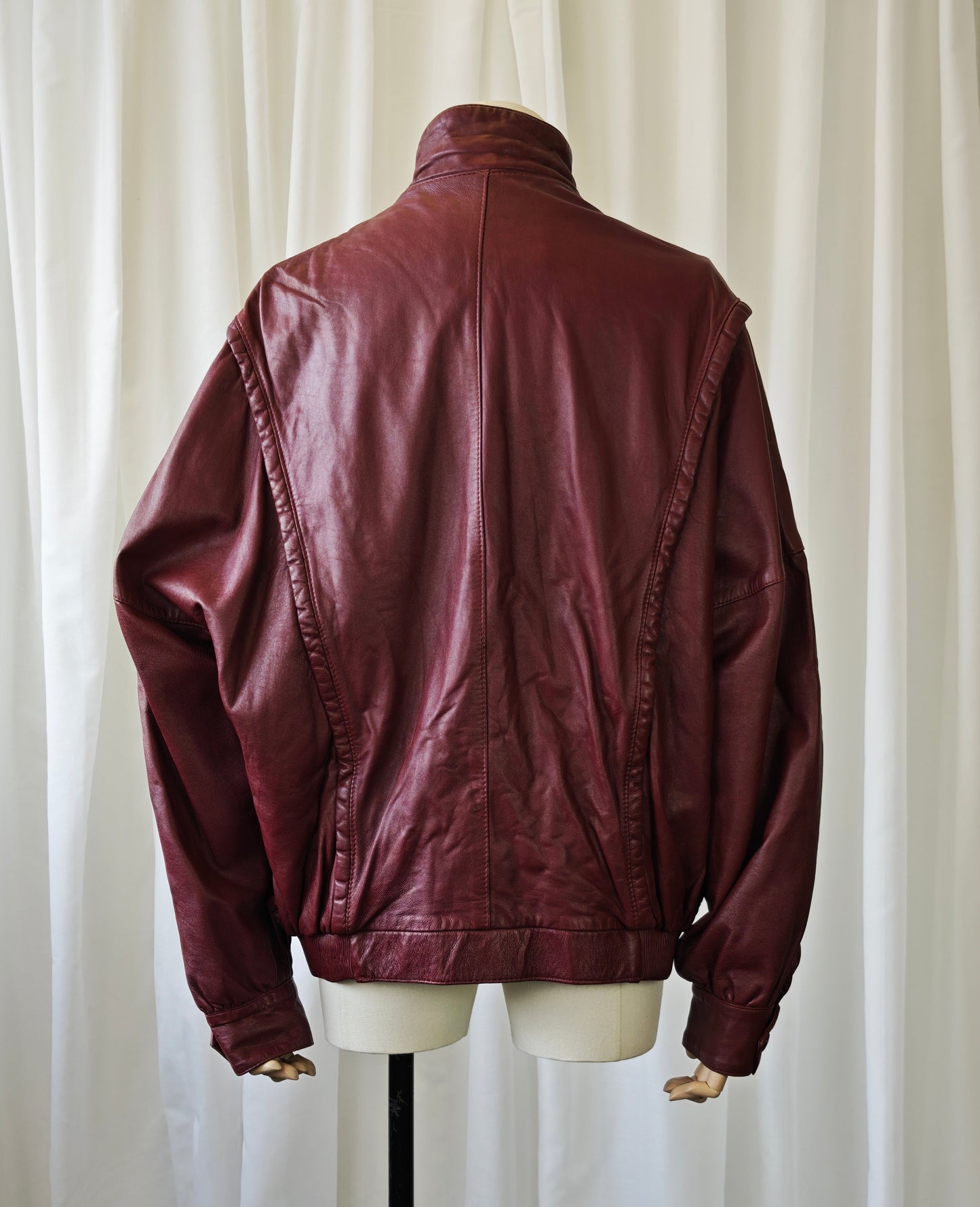 Burgundy leather bomberjack