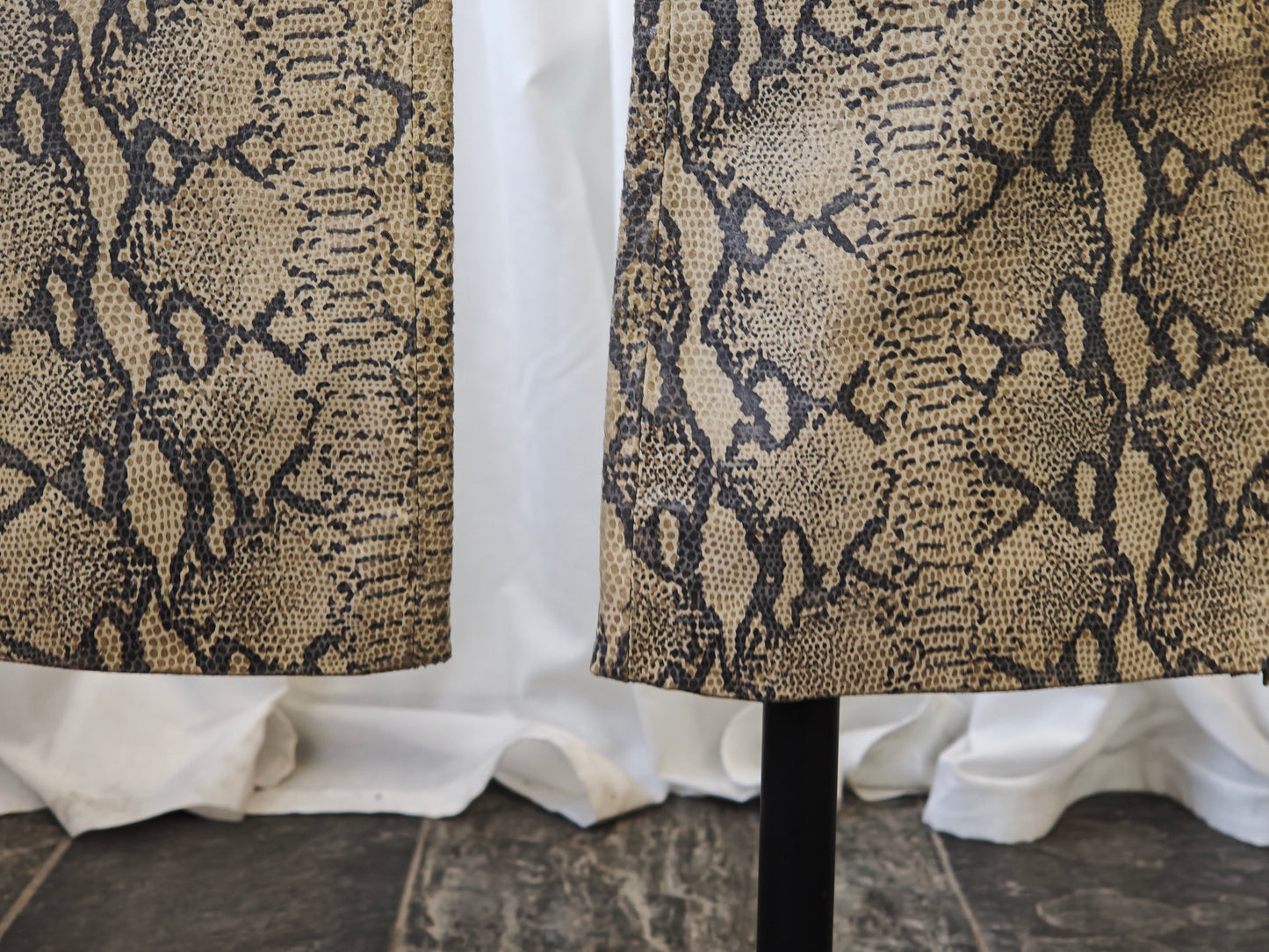 Leather snake print suit