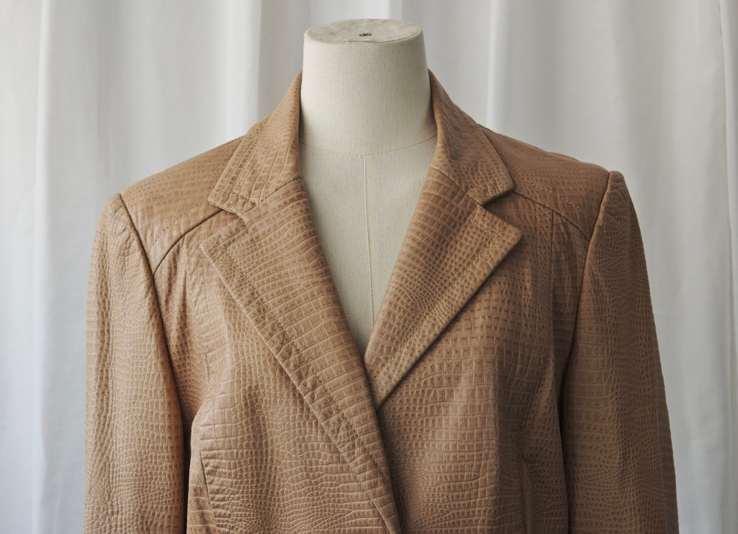 Tan leather crocodile jacket