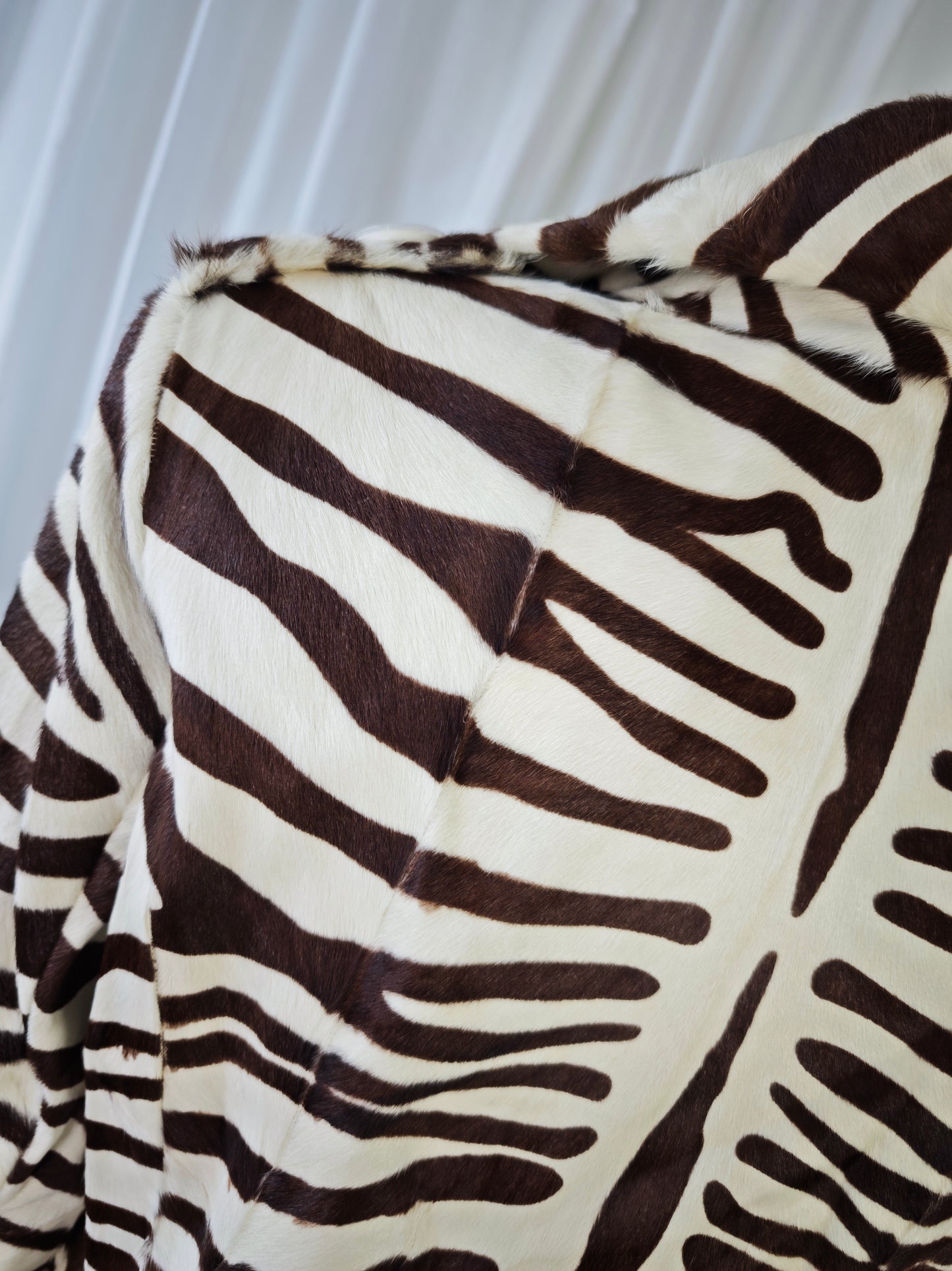 Zebra print pony coat