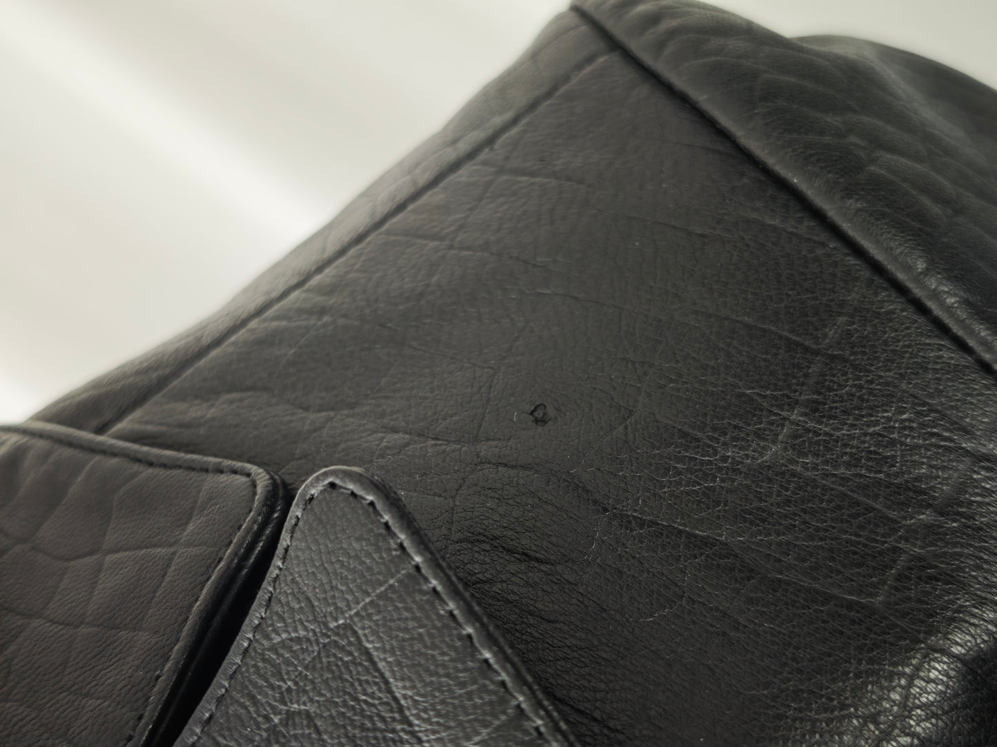 Black leather croco blazer