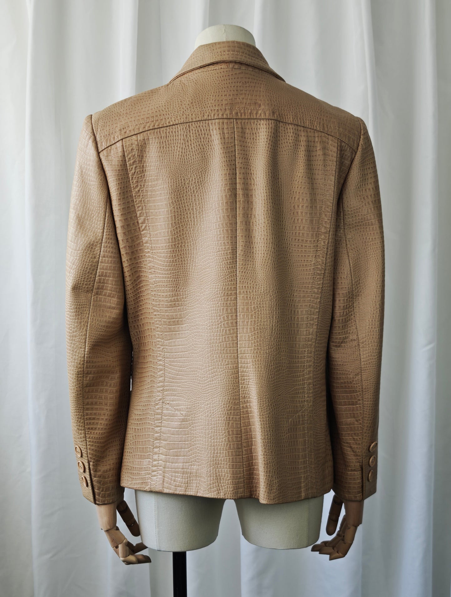 Tan leather crocodile jacket