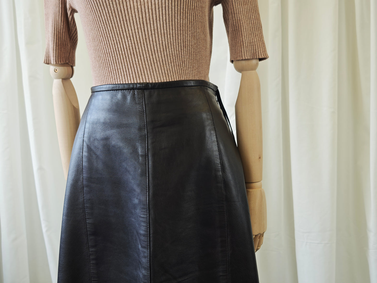 Brown leather skirt - M/L
