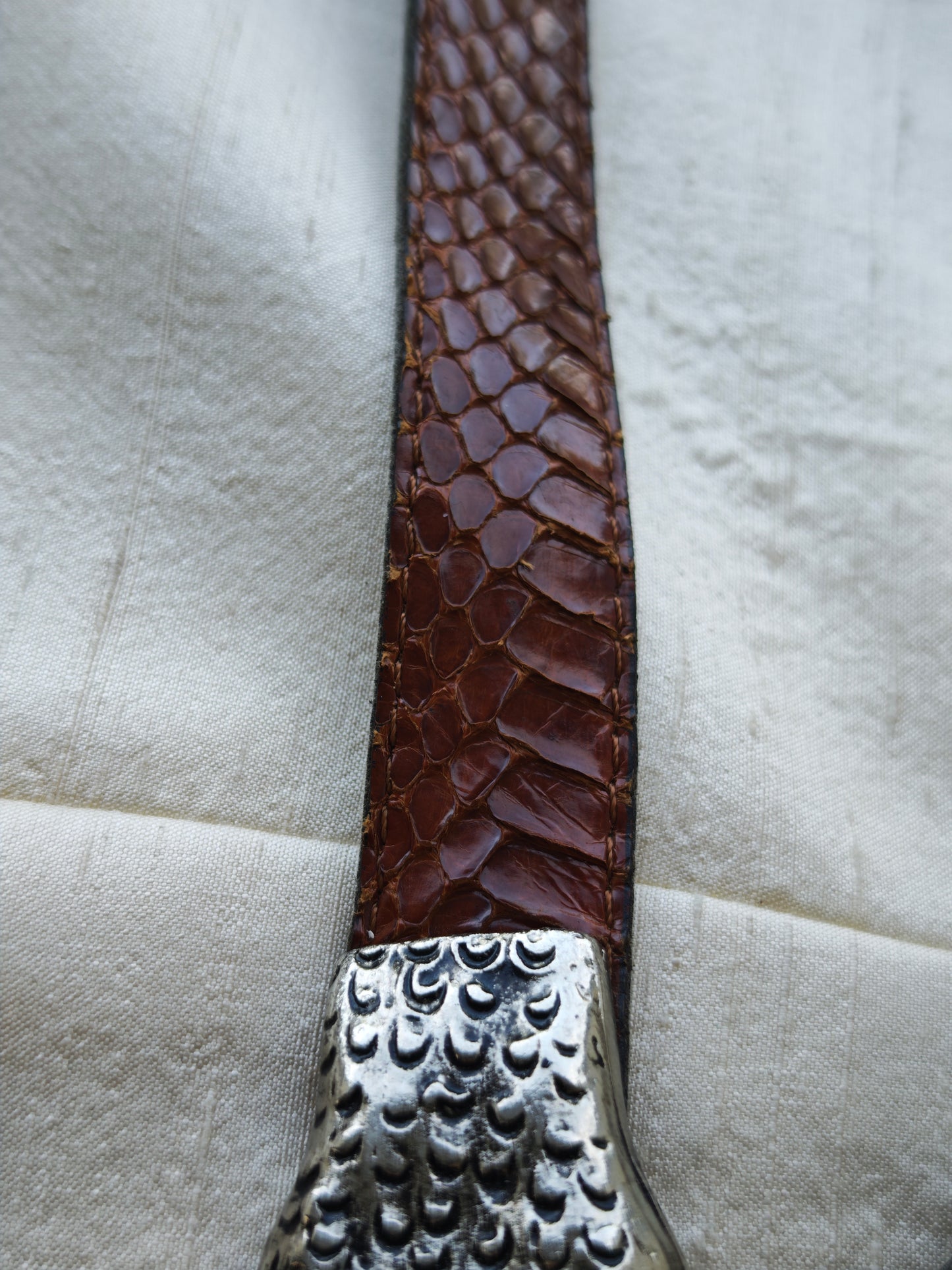 Belt with snake buckle