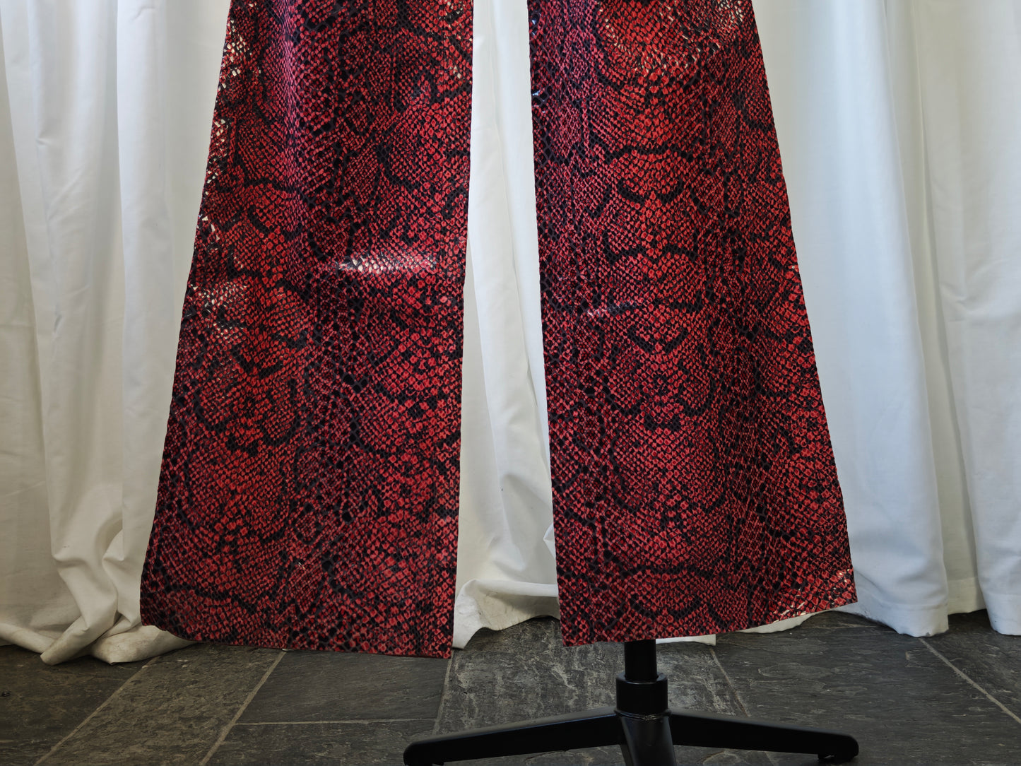 Leather snake print two piece