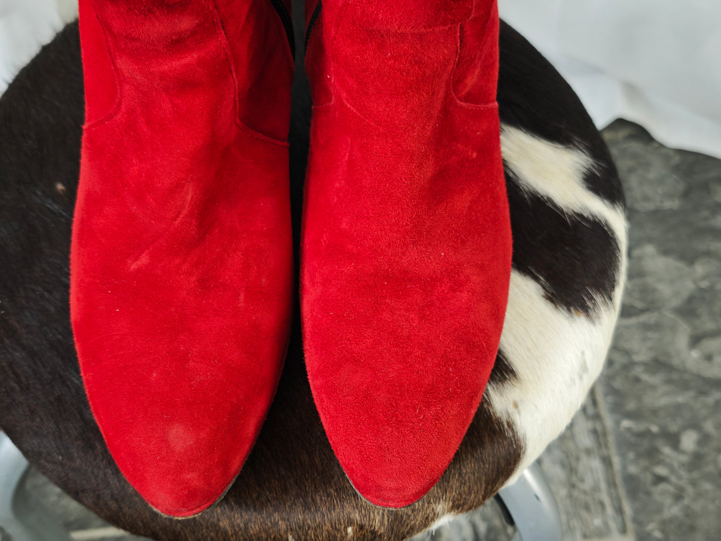 Red suède boots - 40.5