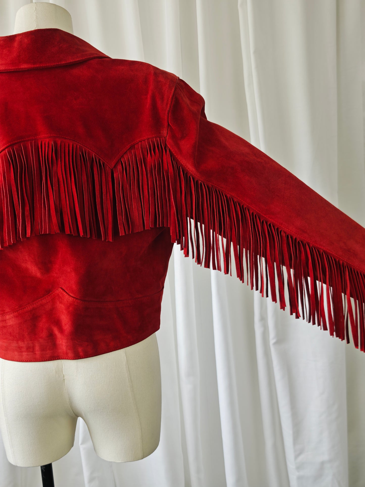 Red suède western jacket