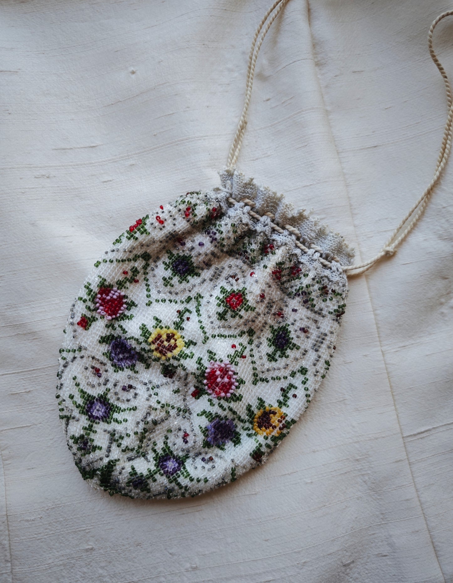Victorian beaded pouch