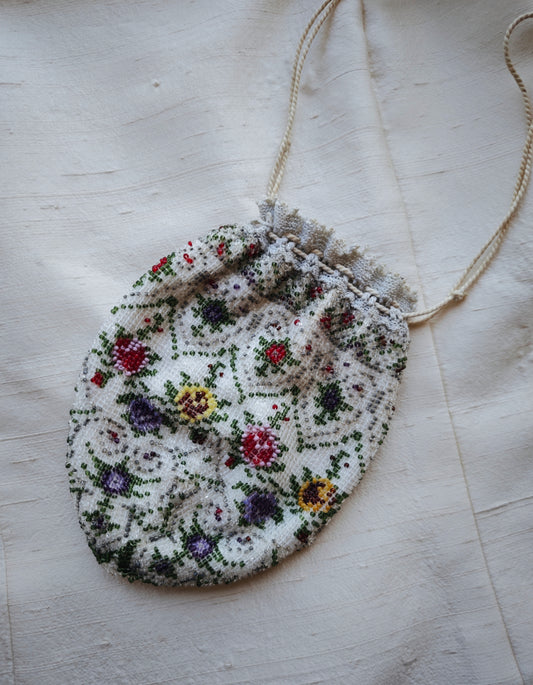 Victorian beaded pouch