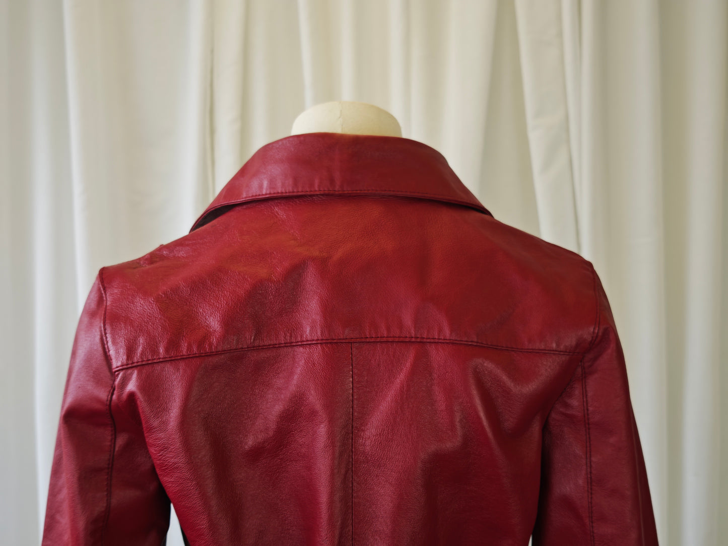 cropped leather trench