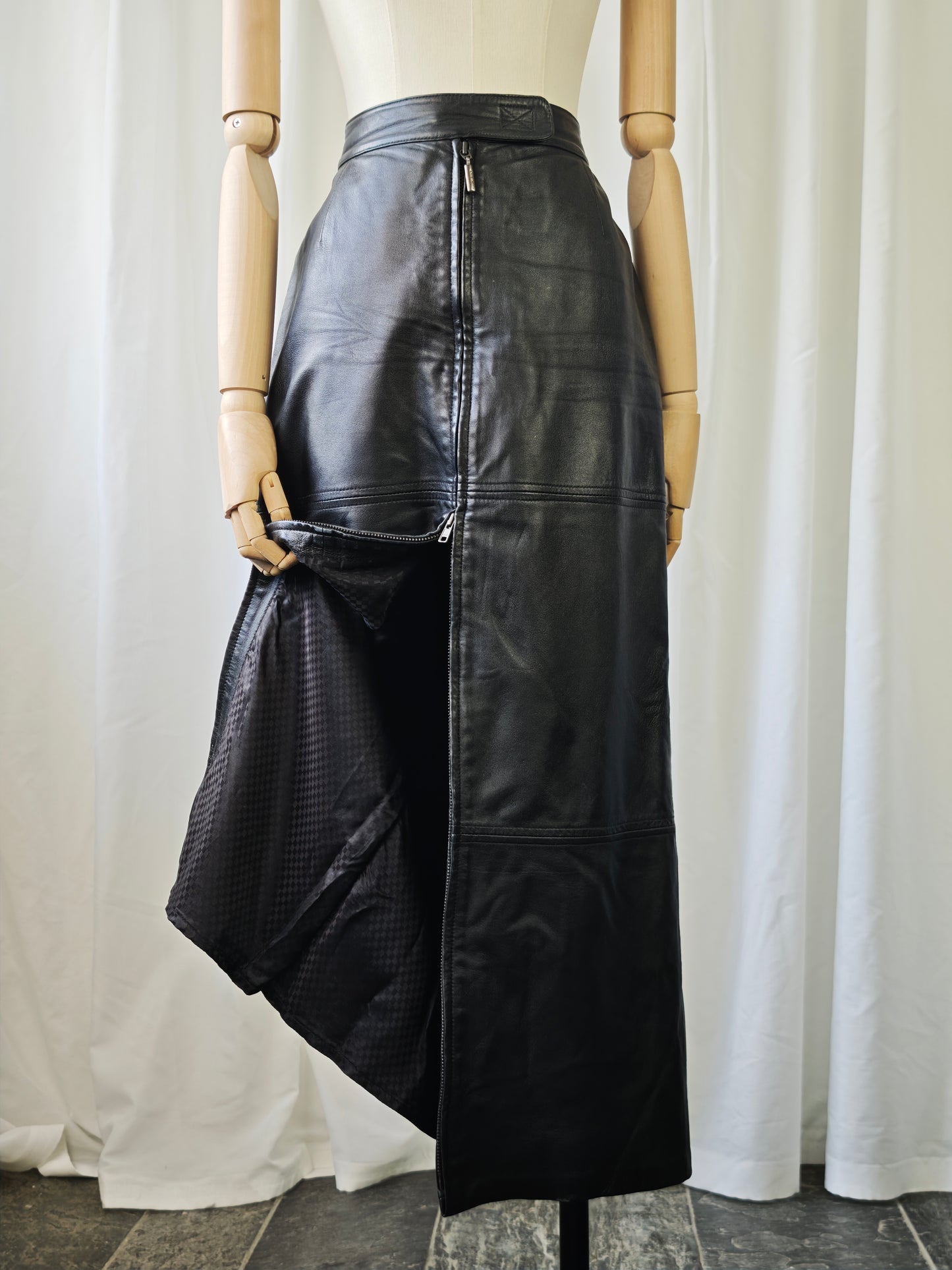 Leather maxi skirt