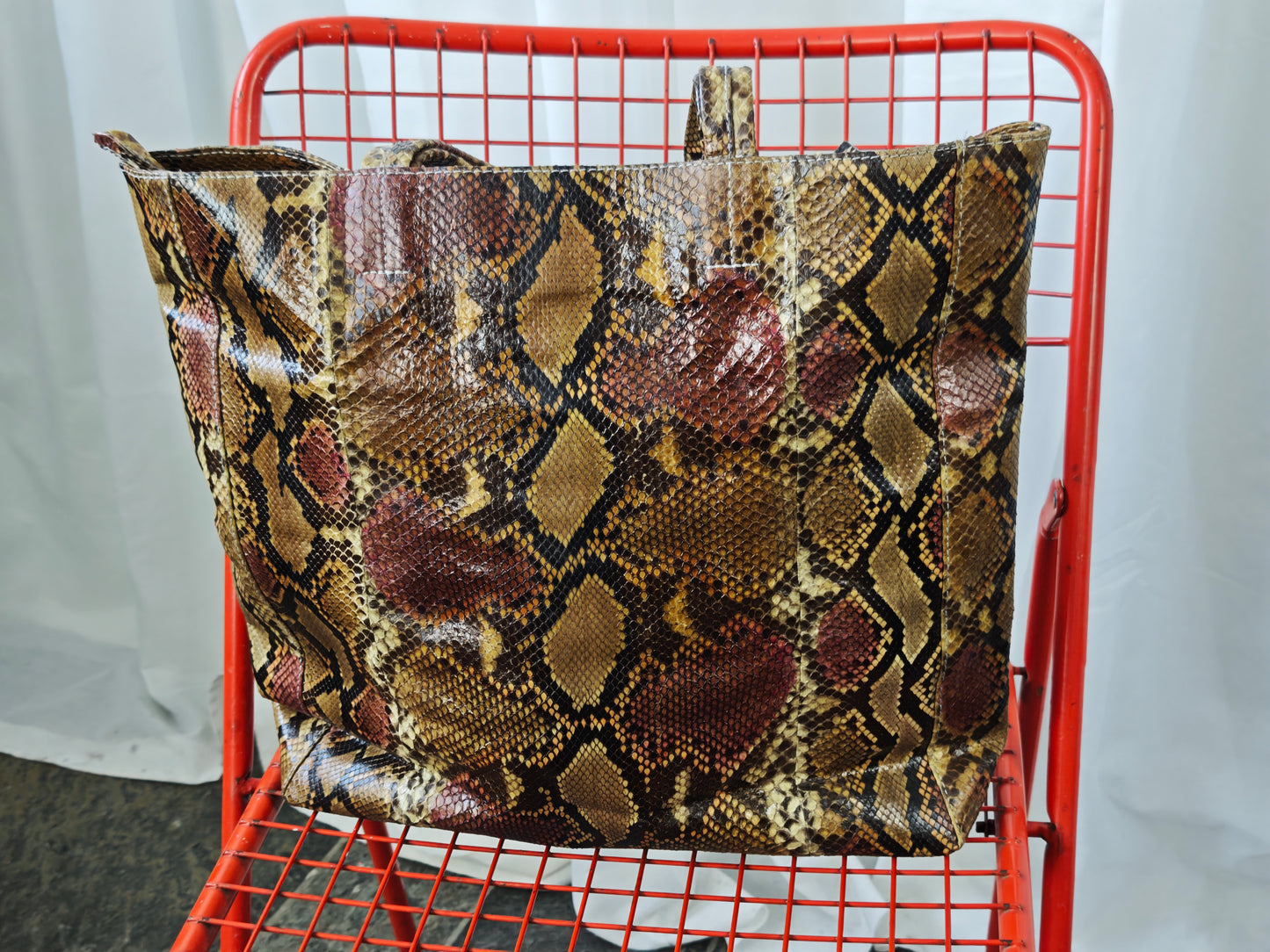 Snake skin tote