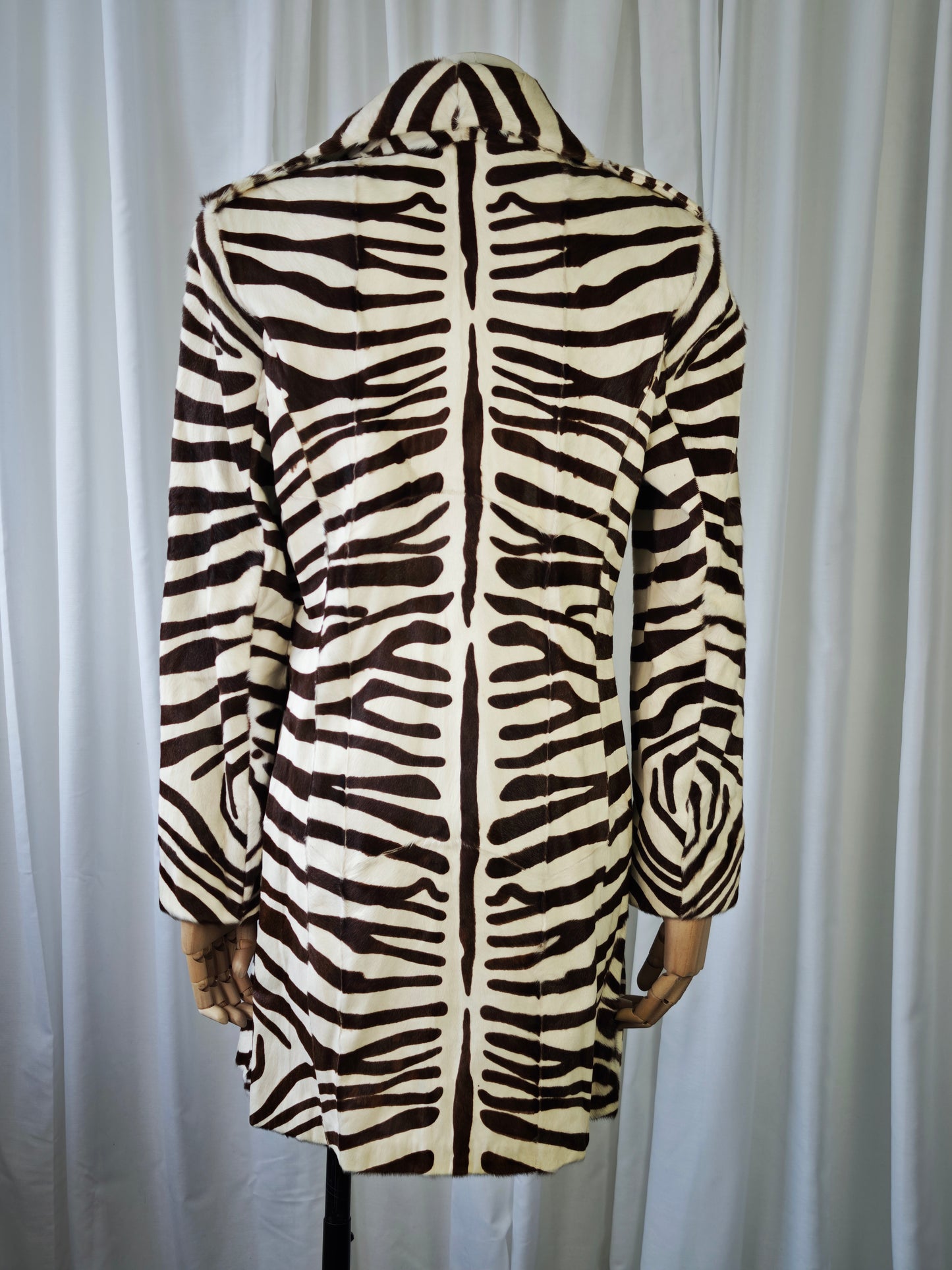 Zebra print pony coat