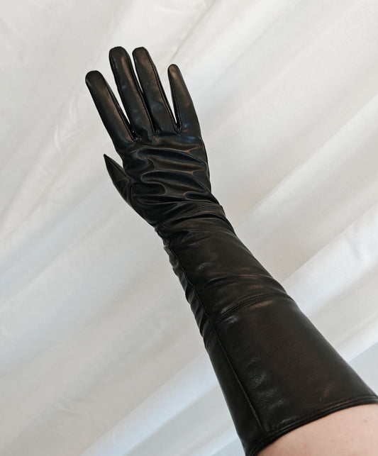 Long leather gloves - M