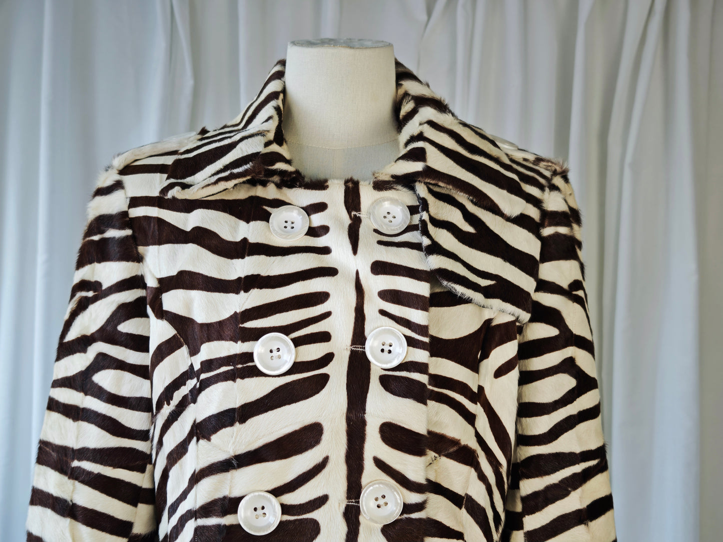 Zebra print pony coat