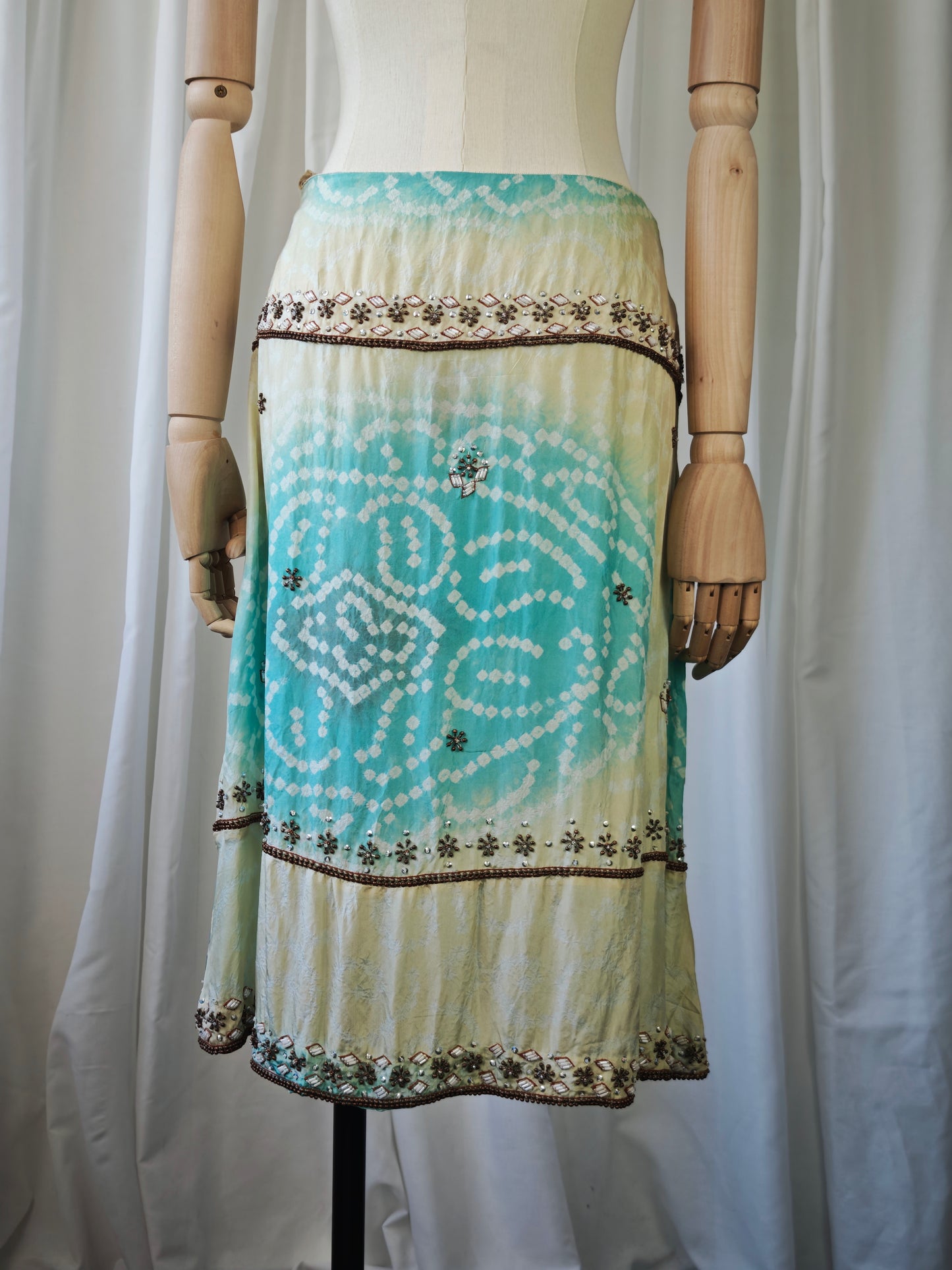 Silk beaded skirt