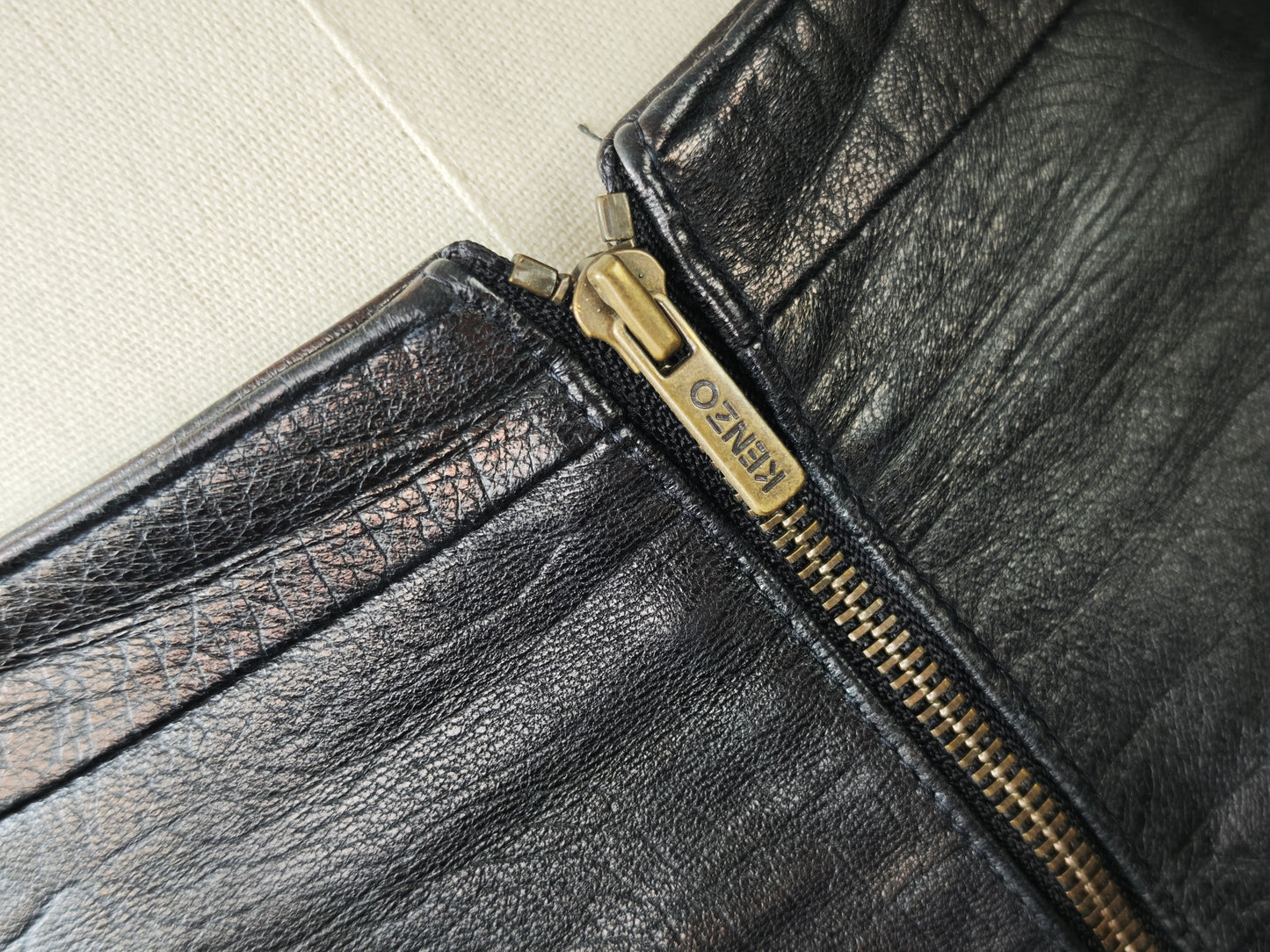 Kenzo leather croc trousers