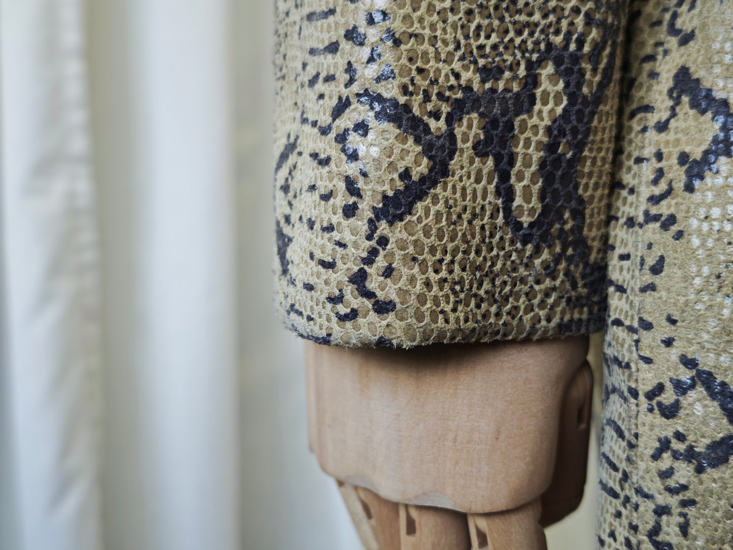 Leather snake print suit