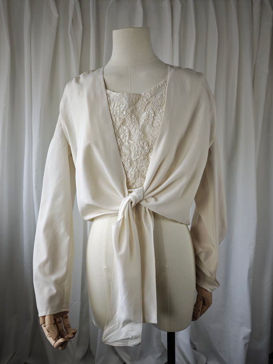 80s romantic blouse - S/L