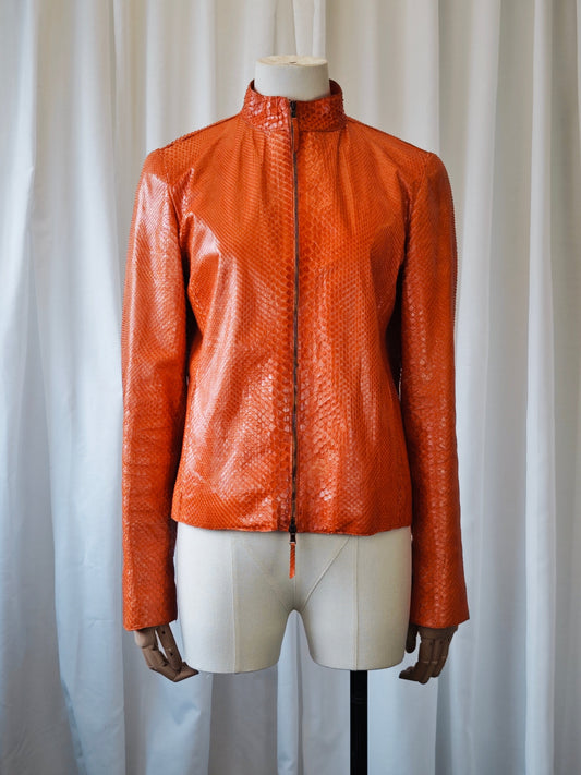 Genuine python leather jacket