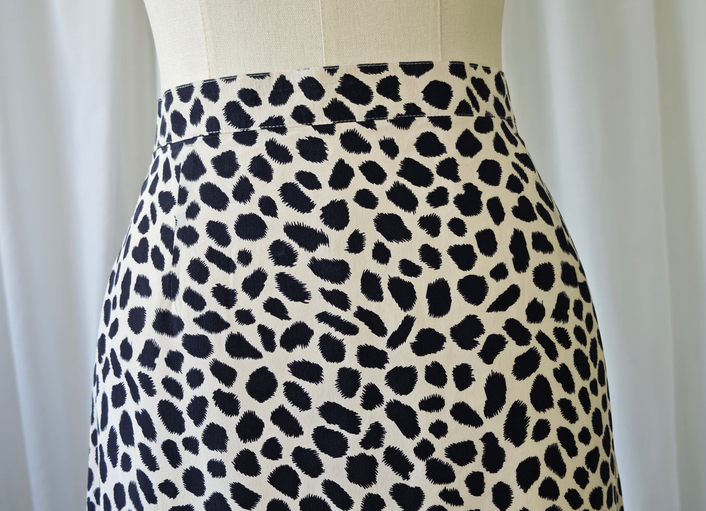 Silk dalmatian print midi skirt
