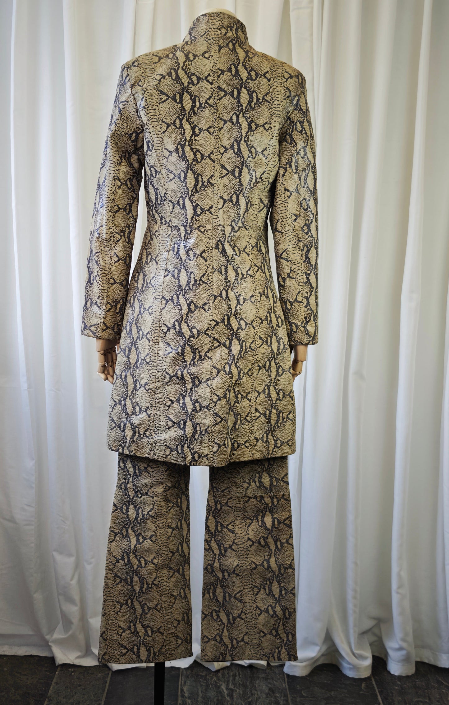 Leather snake print suit