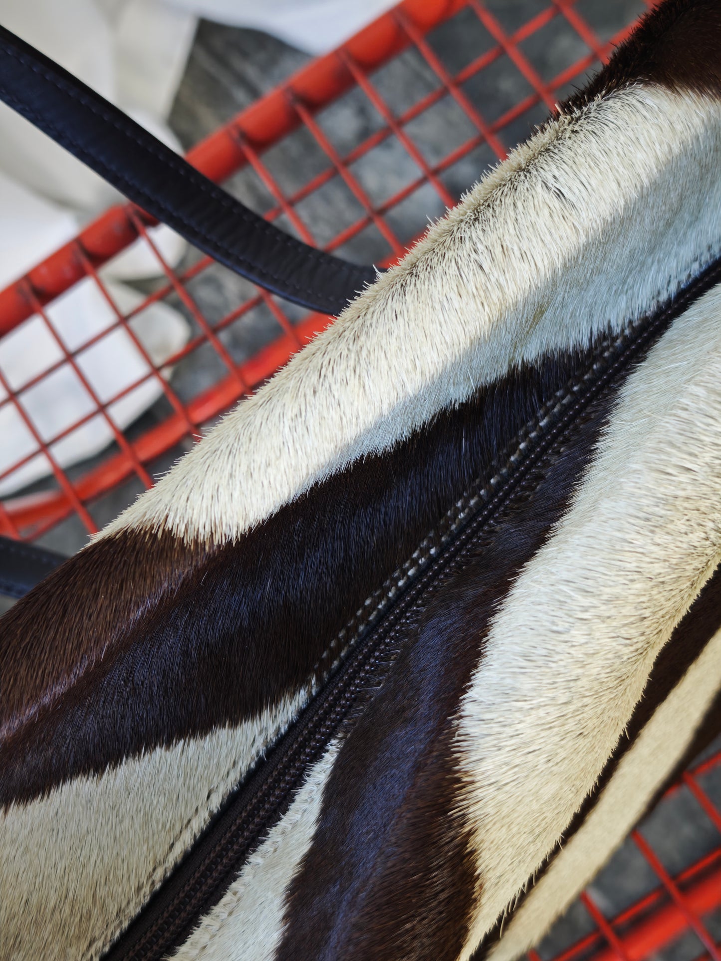 Genuine zebra hide bag