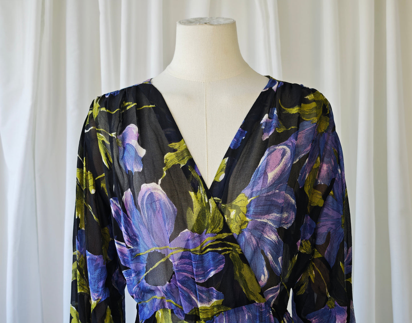 1970's silk chiffon dress