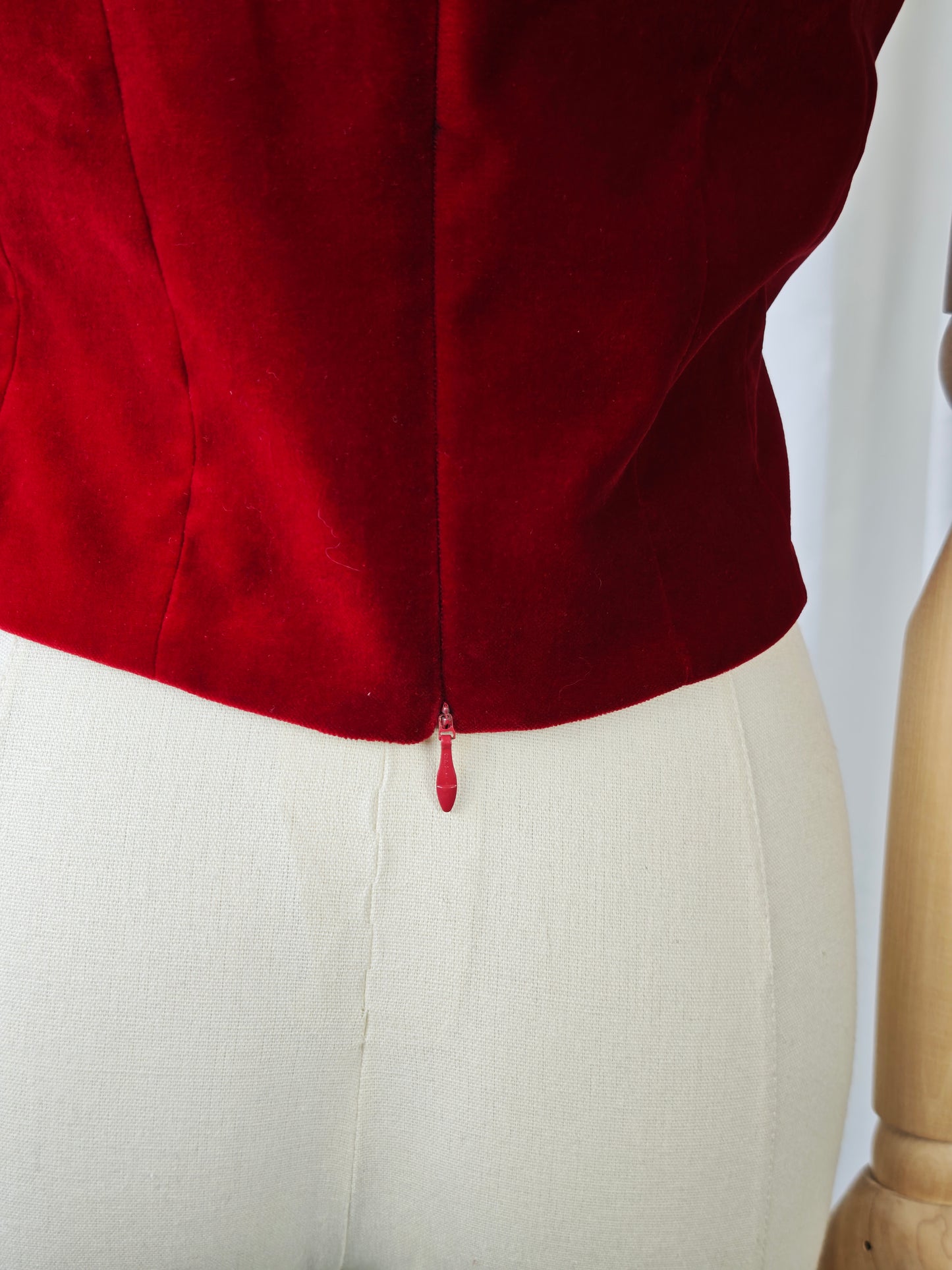 Red velvet bustier