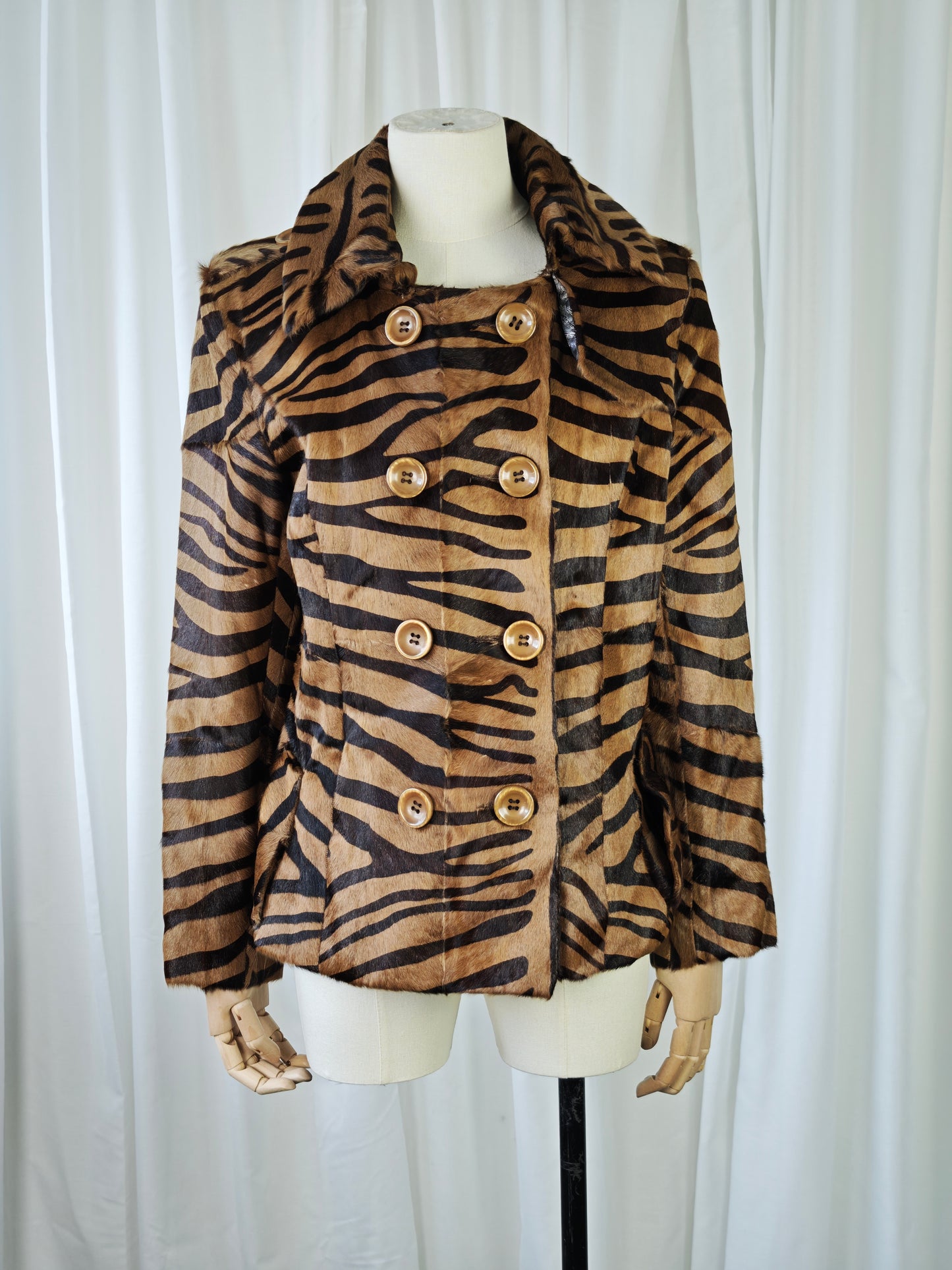 Tiger print pony jacket