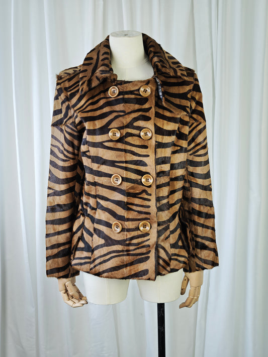 Tiger print pony jacket