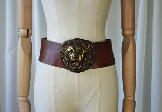 Large lion head belt
